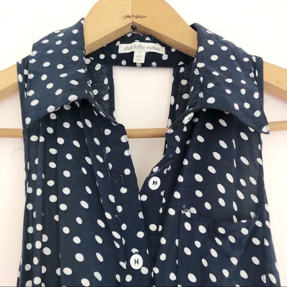 Polka Dot Open Back Dress - Picture 4 of 8